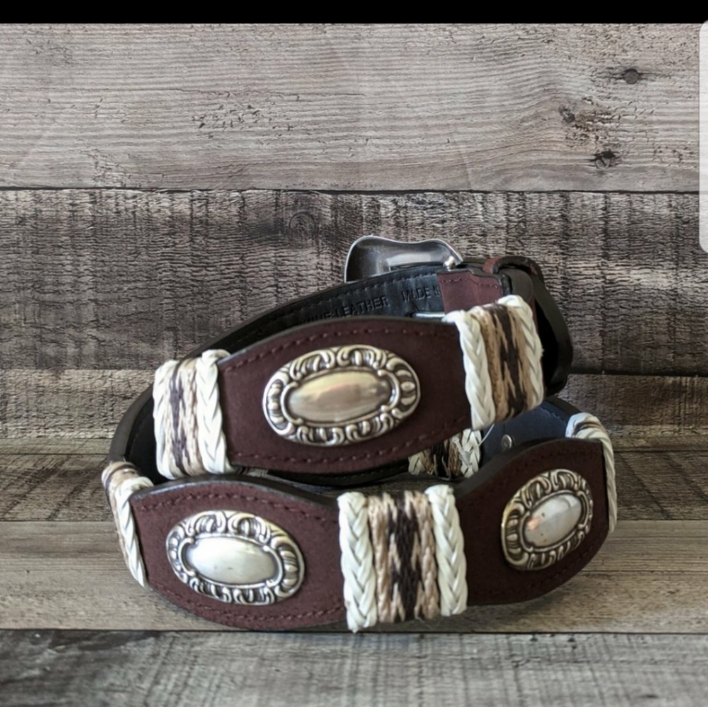 Like new! Western Boho Genuine Leather Concho Belt
